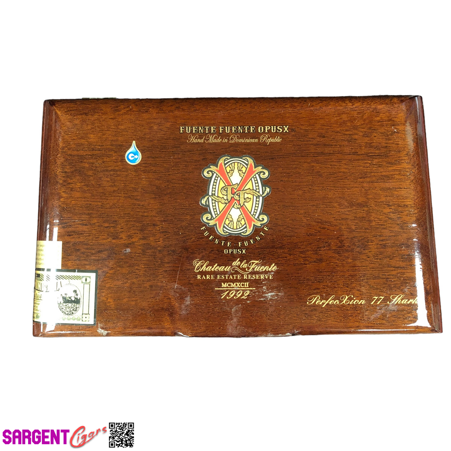 Arturo Fuente Opus X Perfection 77 Shark Empty Wooden Cigar Box 11.75x6.75x3