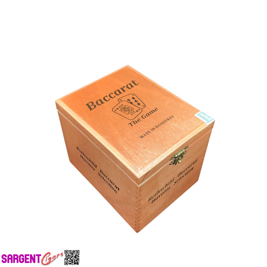 Baccarat Rothschild Empty Wooden Cigar Box 4.25x5.5x4.5