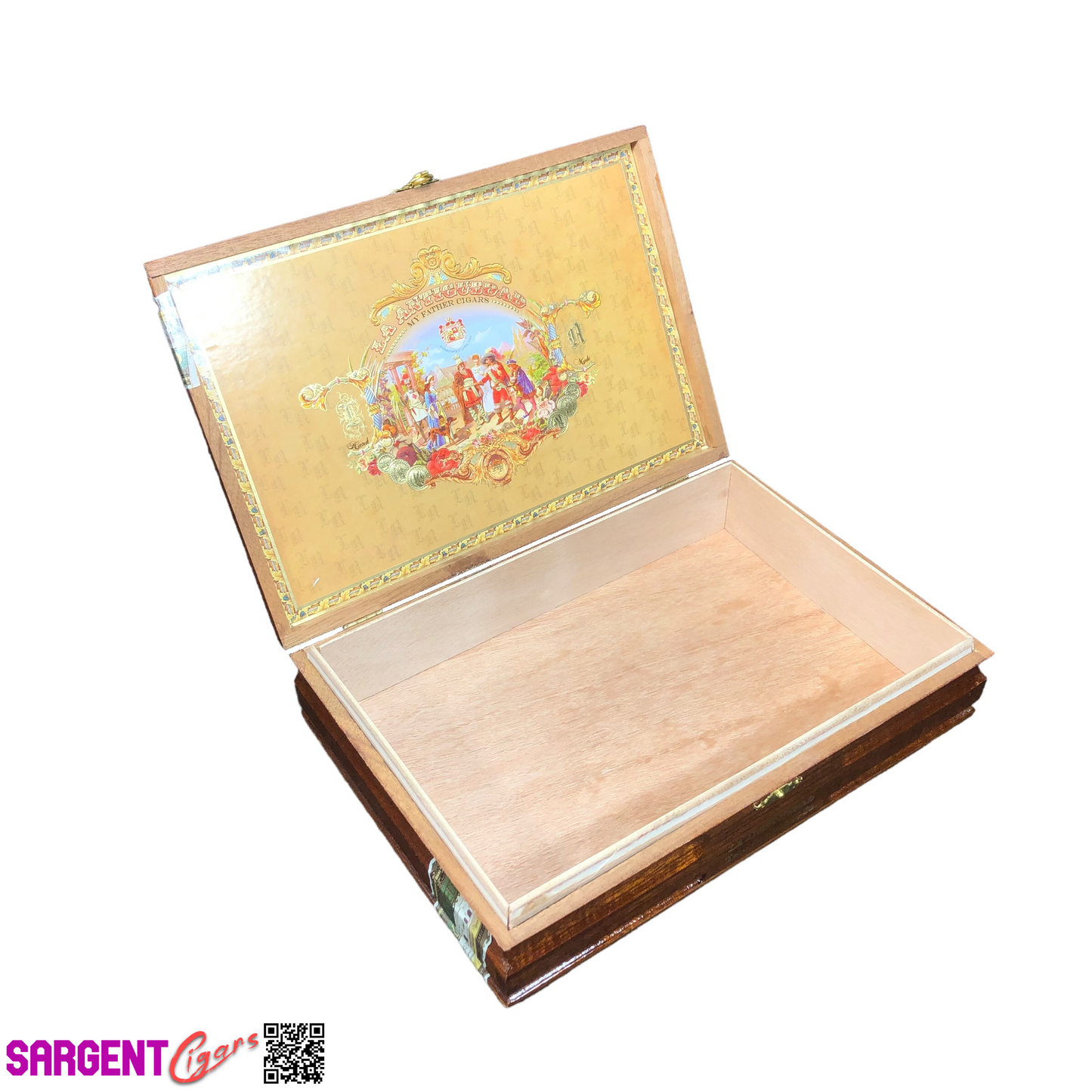 My Father Cigars La Antiguedad Toro Gordo Empty Wooden Cigar Box 10.5x7x2.25