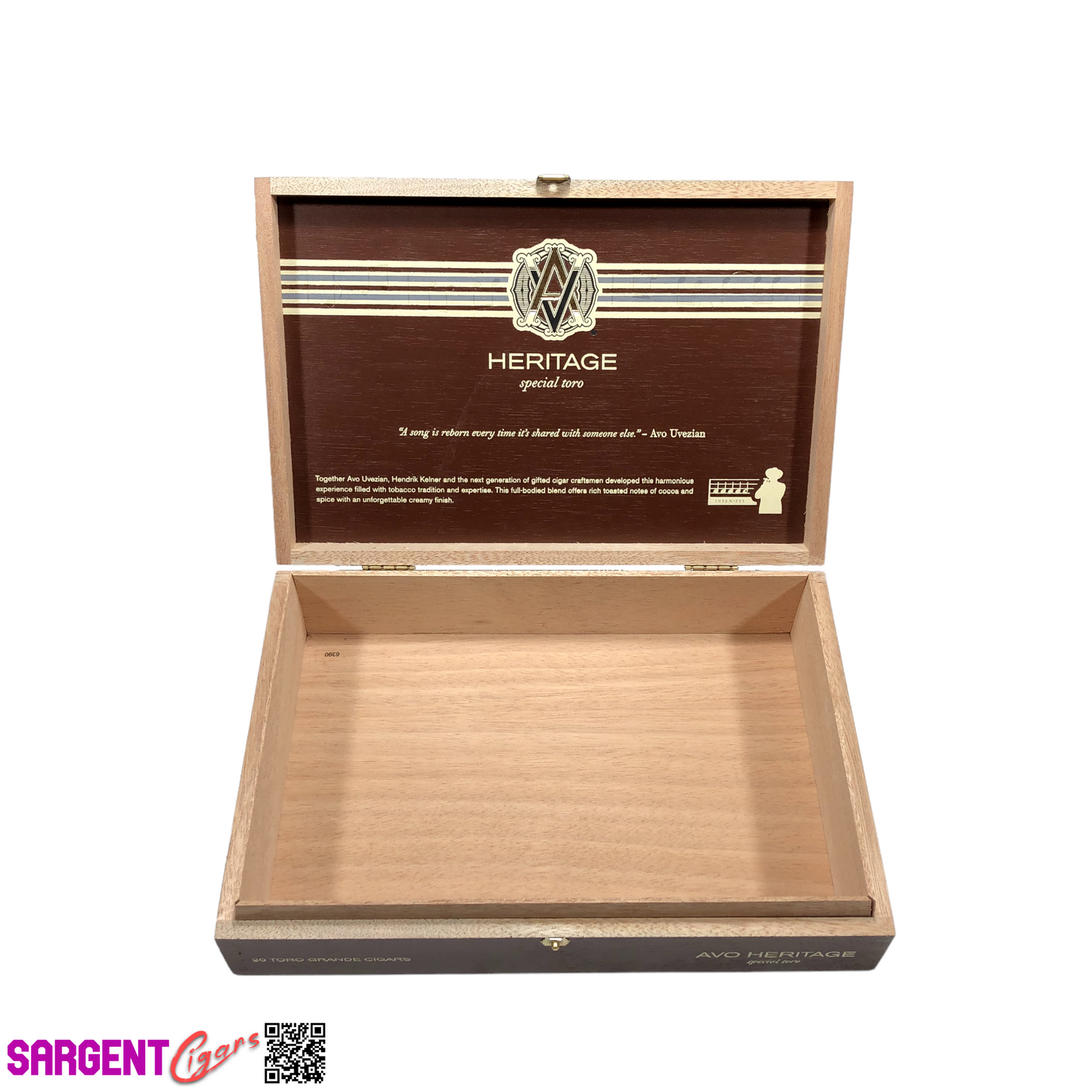 Avo Heritage Toro Grande Empty Wooden Cigar Box 10.25x7x2