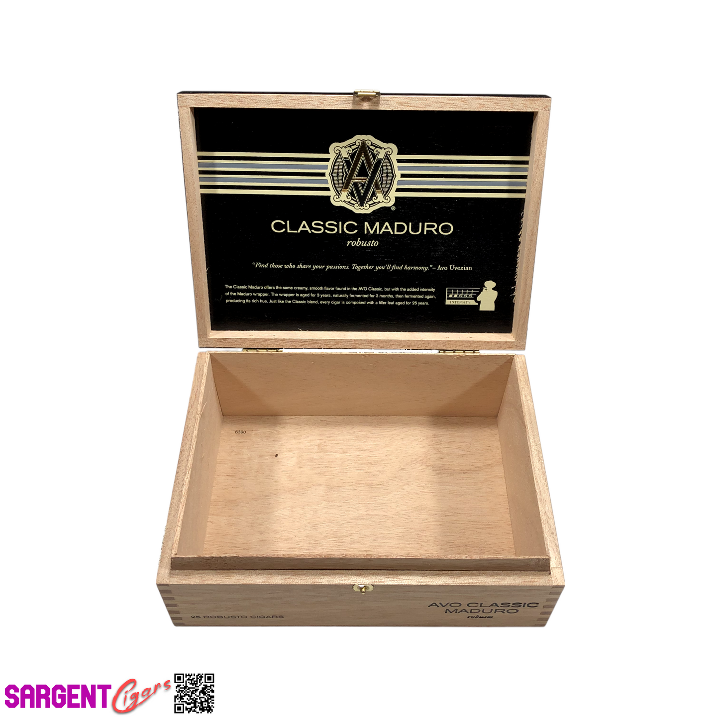 Avo Classic Maduro Robusto Empty Wooden Cigar Box 8x6x2.75