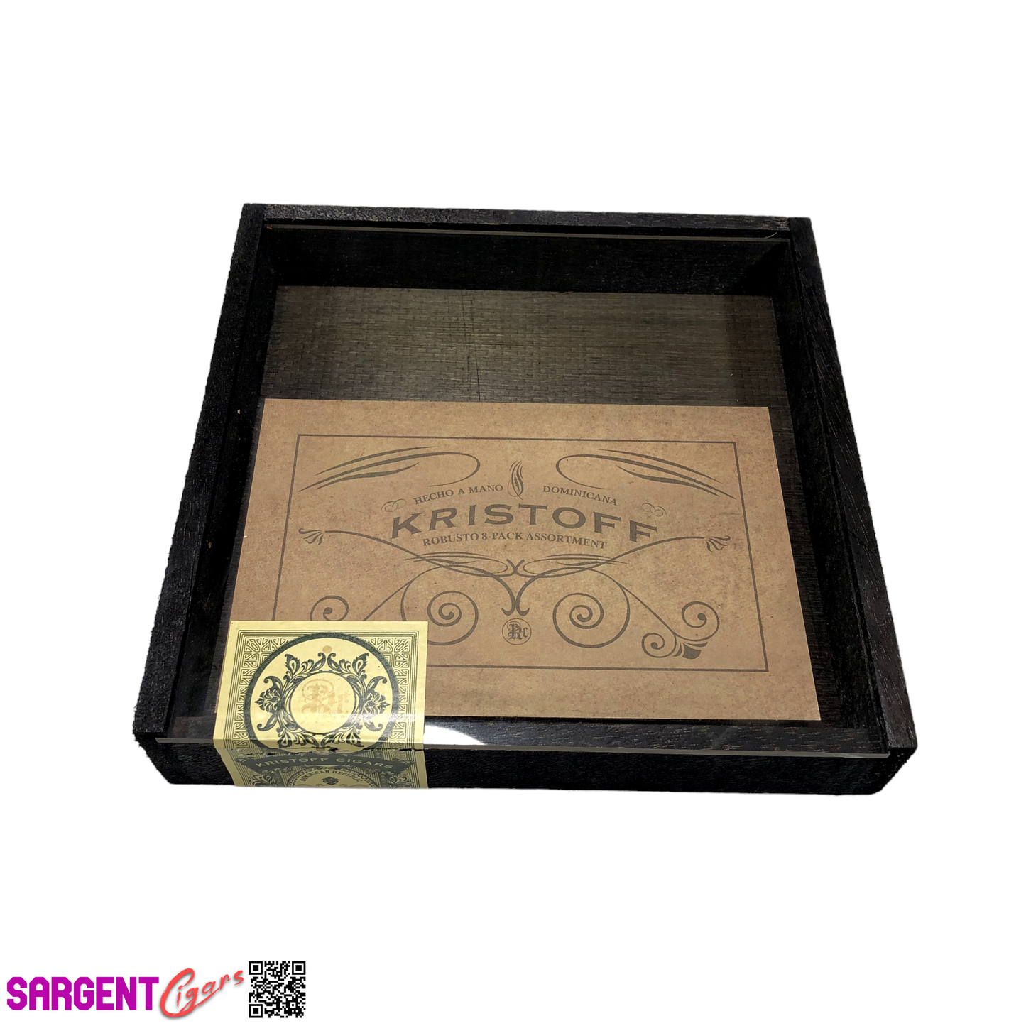 Kristoff Empty Wooden Cigar Box 7.5x7.5x1.25