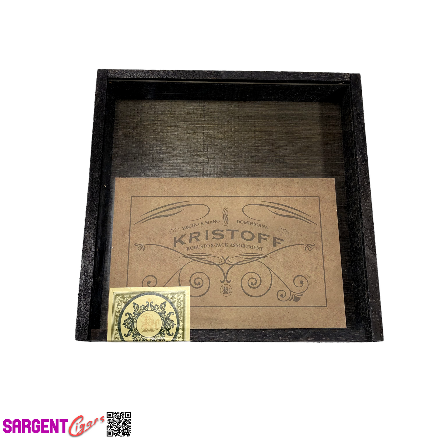 Kristoff Empty Wooden Cigar Box 7.5x7.5x1.25