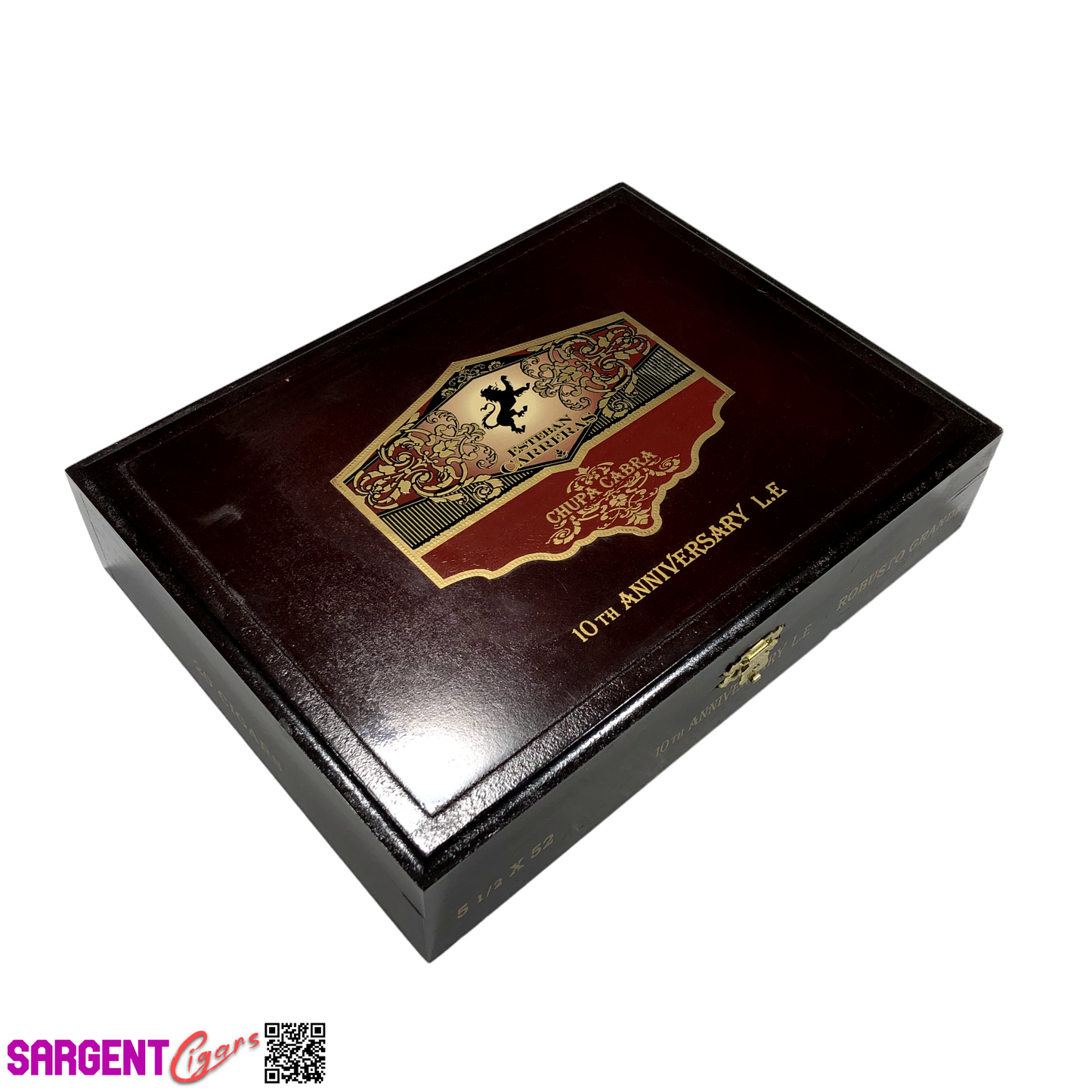 Esteban Carreras Chupa Cabra 10th Anniversary Robusto Empty Wooden Cigar Box 9.75x7.25x2