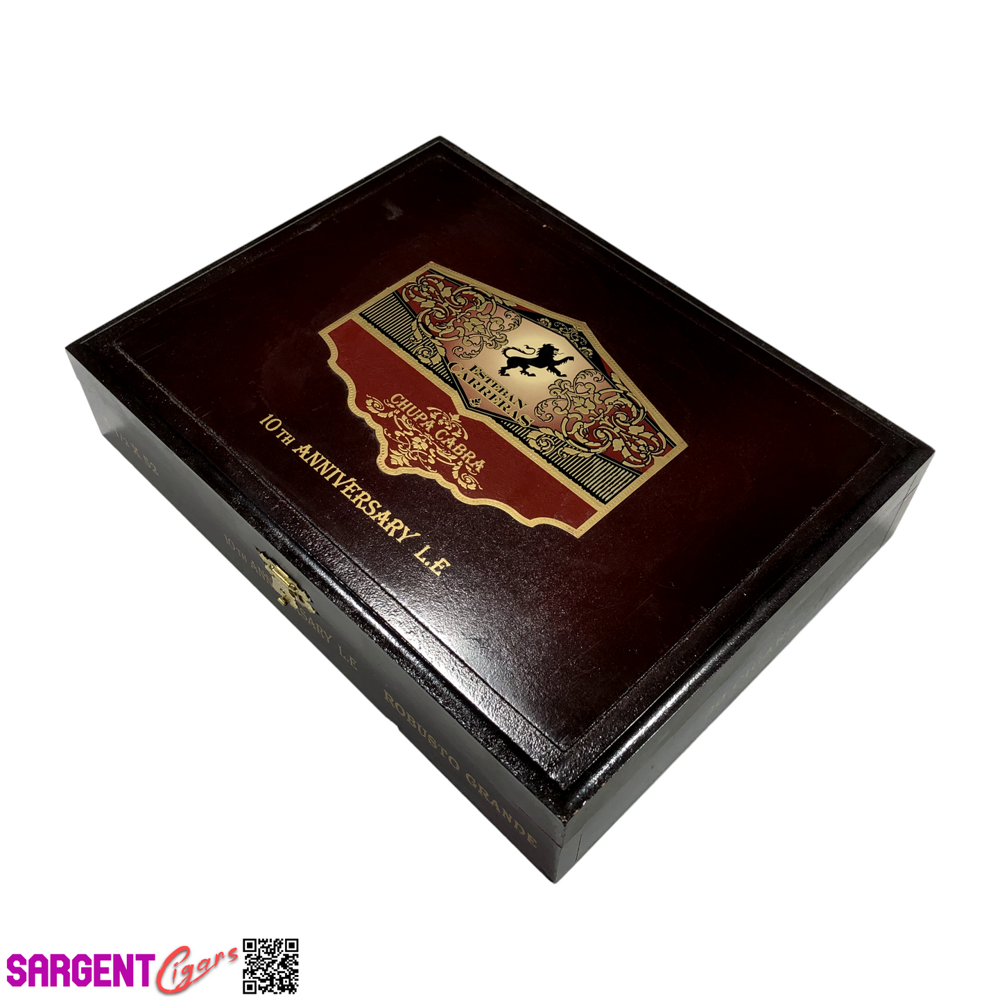 Esteban Carreras Chupa Cabra 10th Anniversary Robusto Empty Wooden Cigar Box 9.75x7.25x2