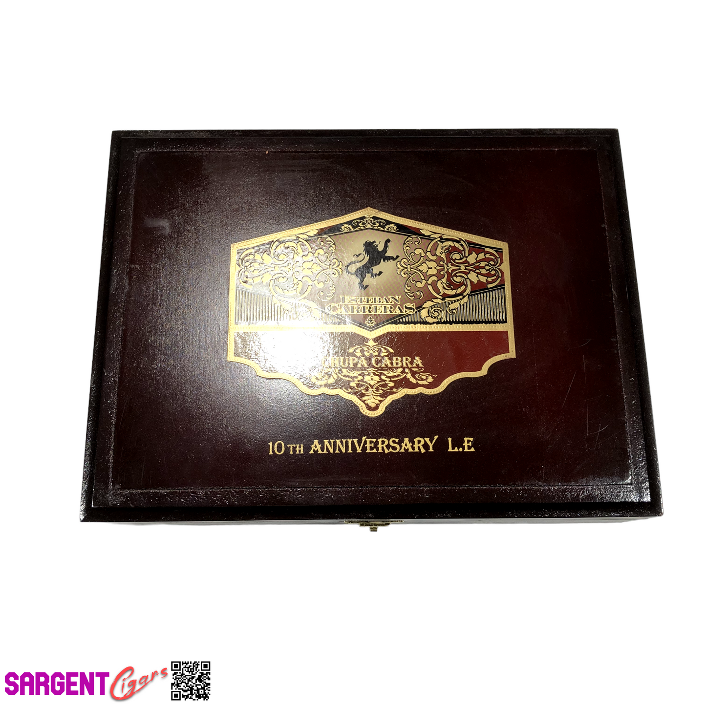 Esteban Carreras Chupa Cabra 10th Anniversary Robusto Empty Wooden Cigar Box 9.75x7.25x2