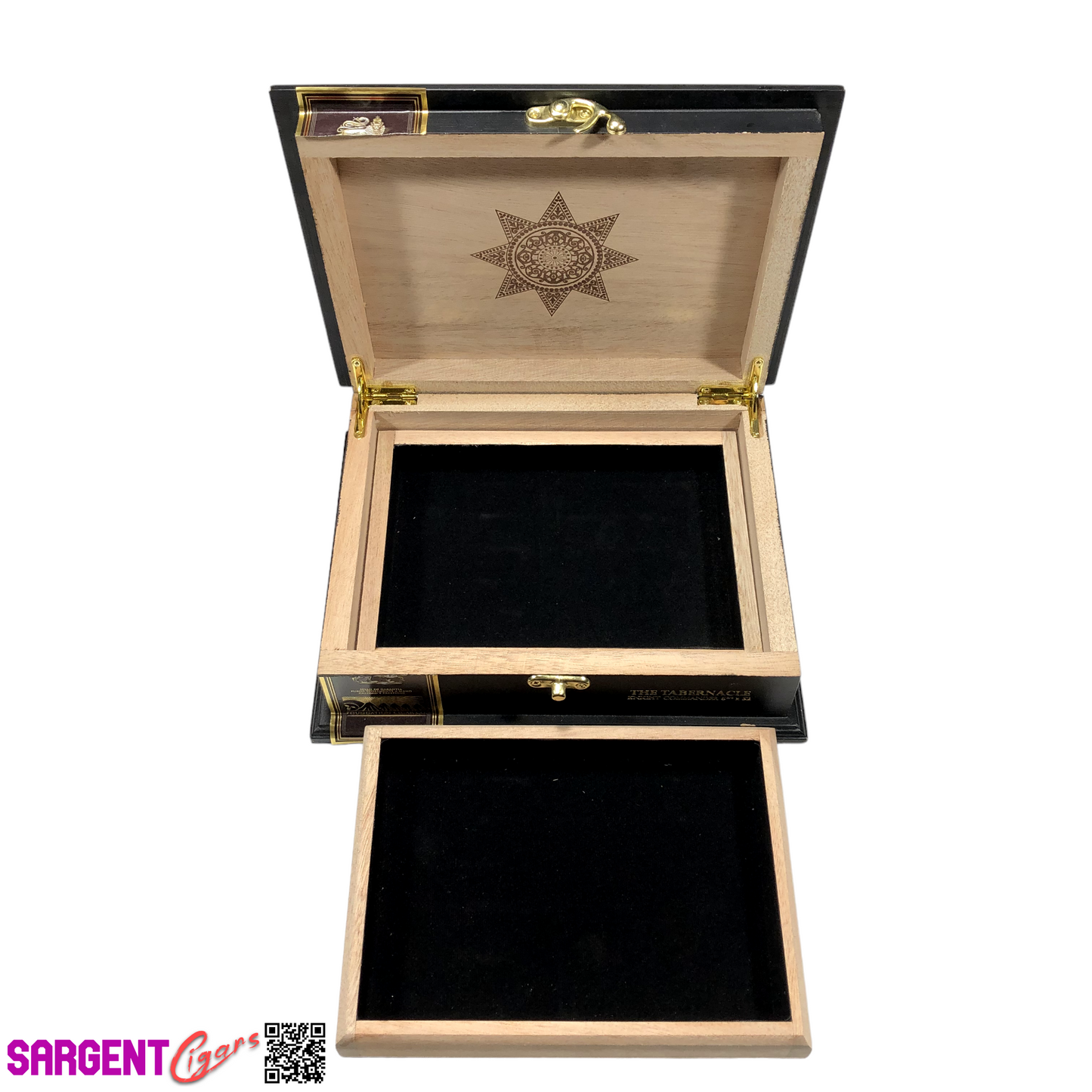 Foundation Knight Commander Empty Wooden Cigar Box 9.25x7.5x3.25 (1)