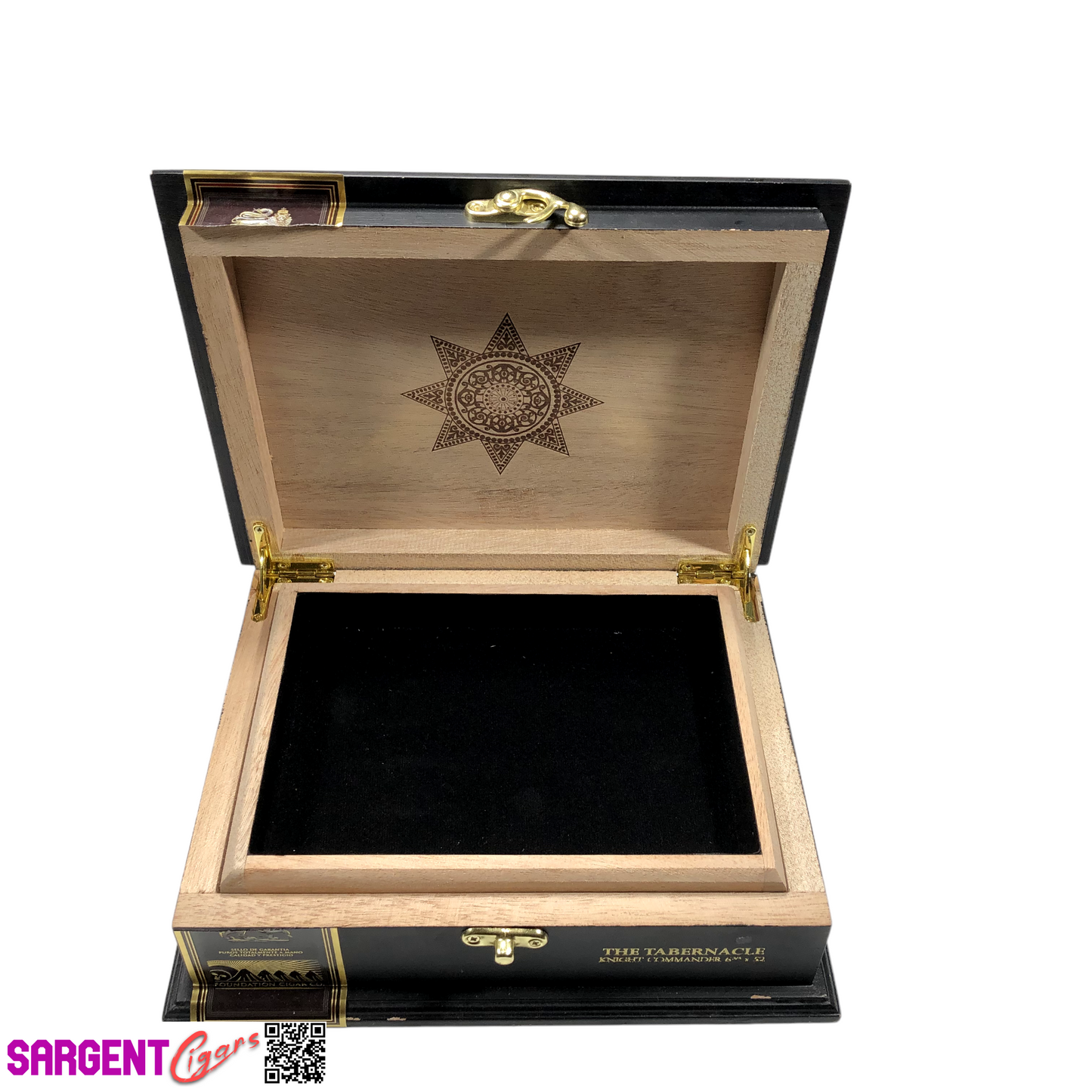 Foundation Knight Commander Empty Wooden Cigar Box 9.25x7.5x3.25 (1)