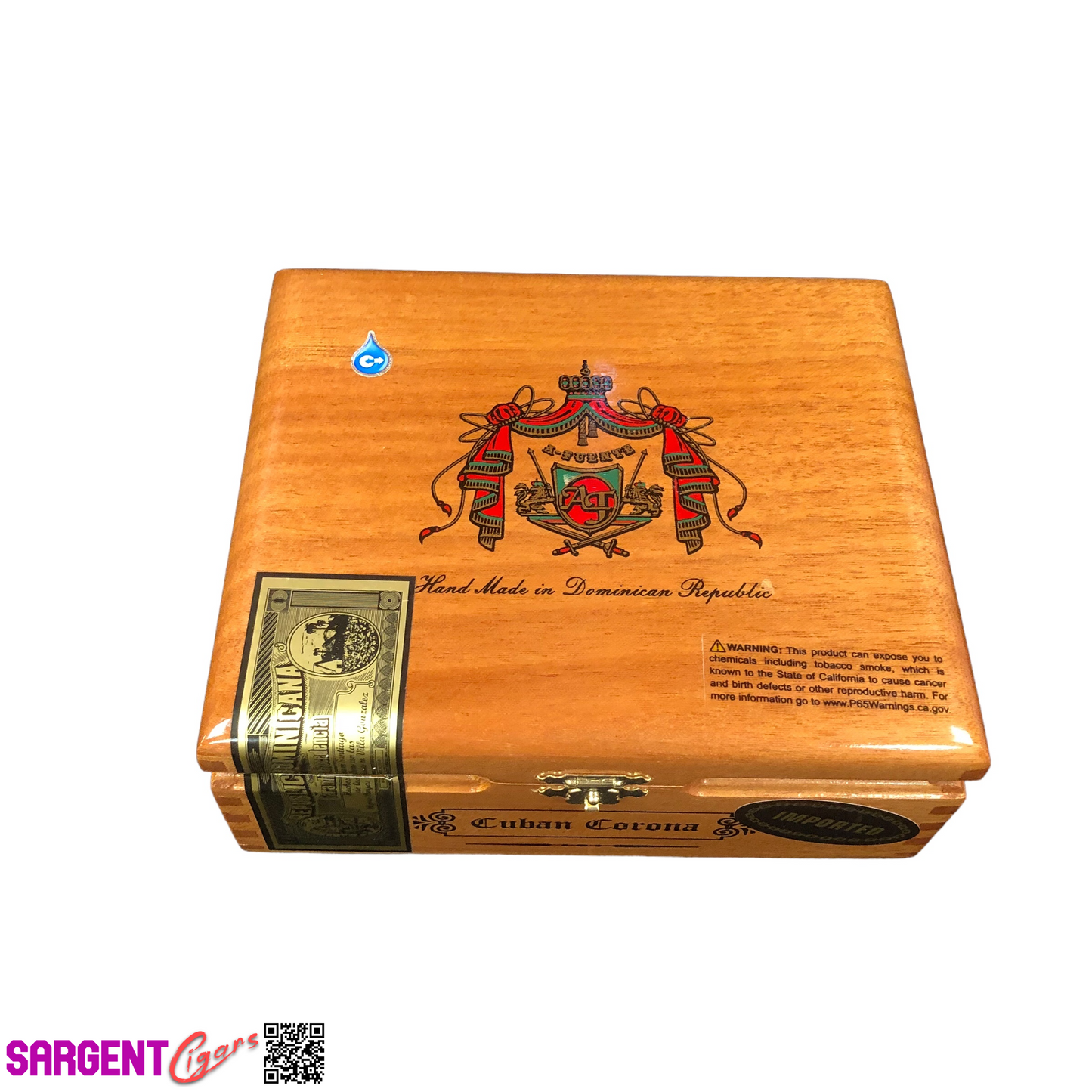 Arturo Fuente Cube Corona Empty Wooden Cigar Box 7x6x2.75