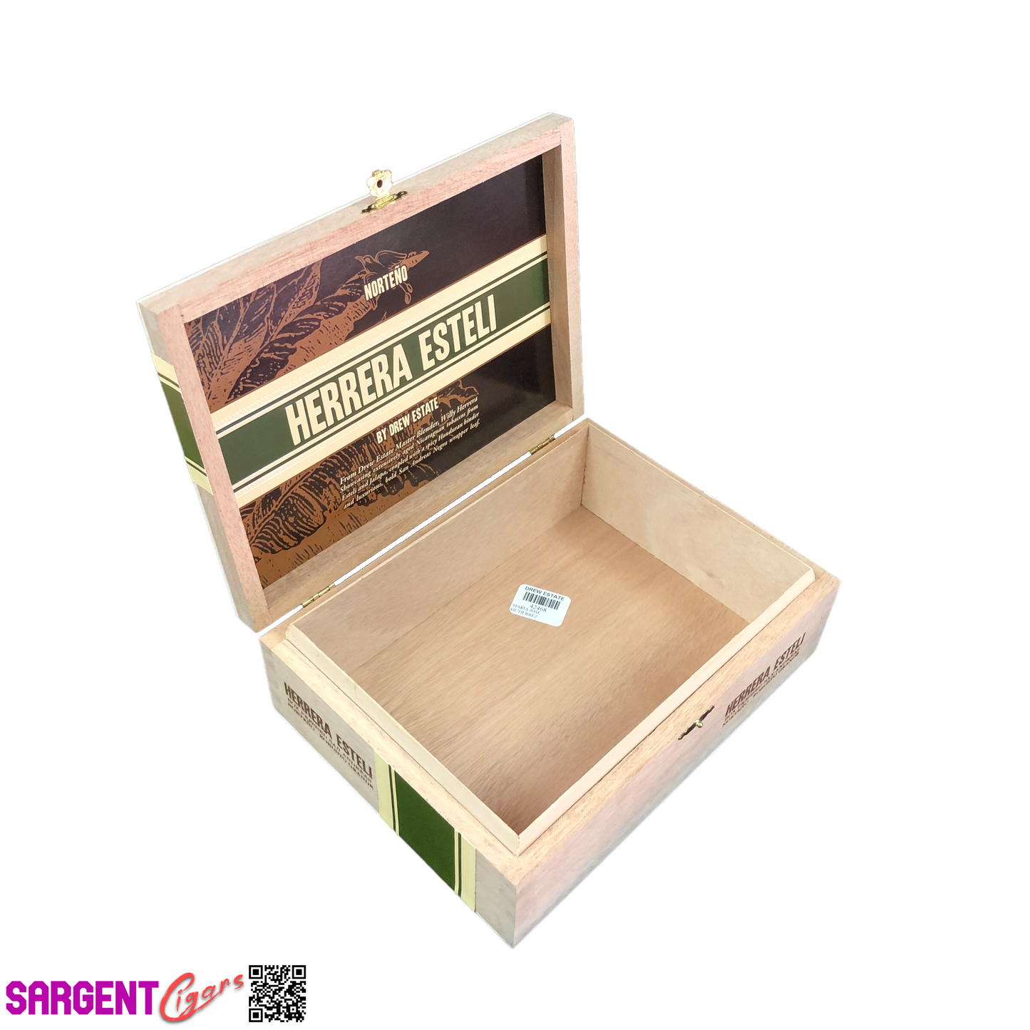 Herrera Esteli Norteno Robusto Grande Empty Wooden Cigar Box 9x6.75x3