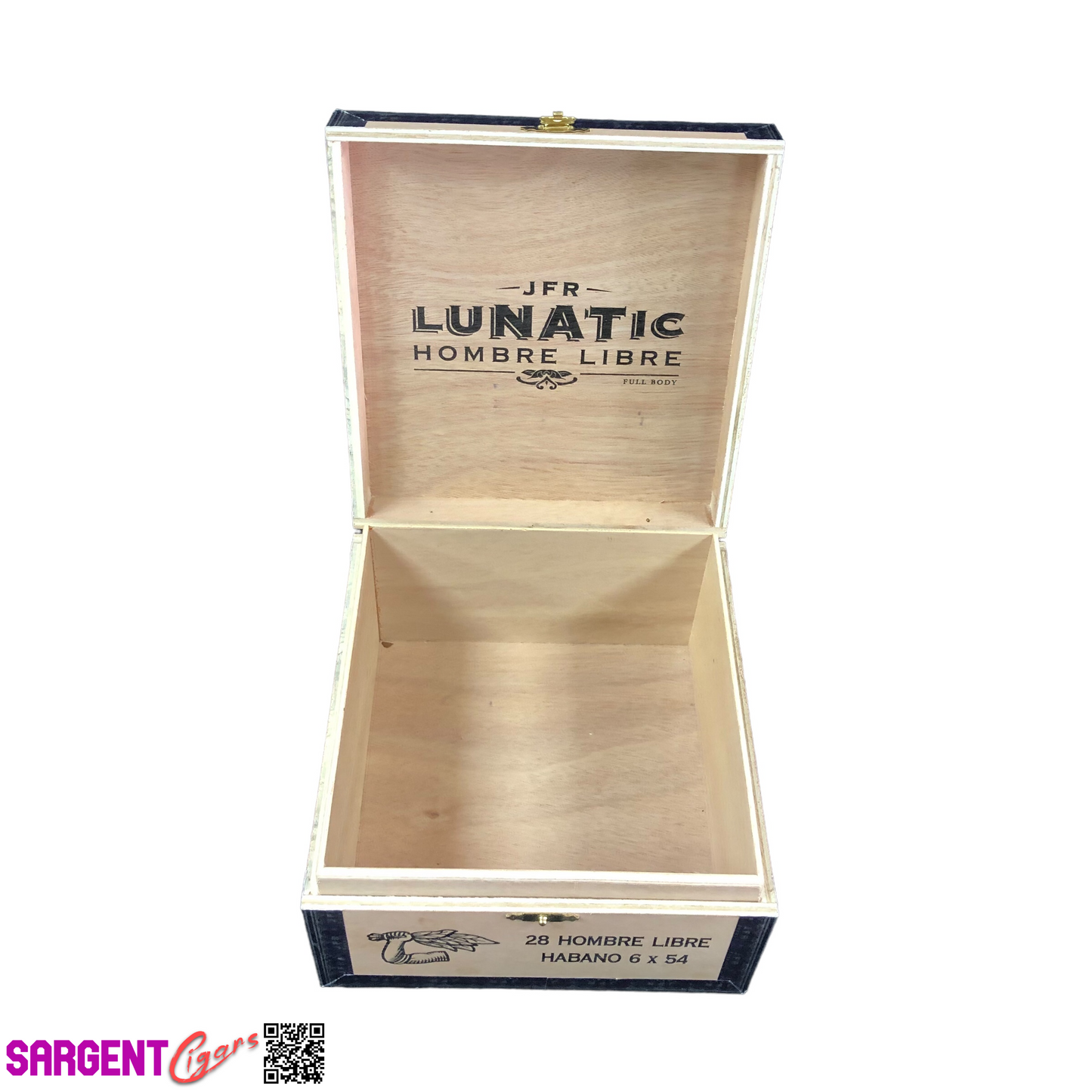 JFR Lunatic Hombre Libre Empty Wooden Cigar Box 6.5x7x3.5