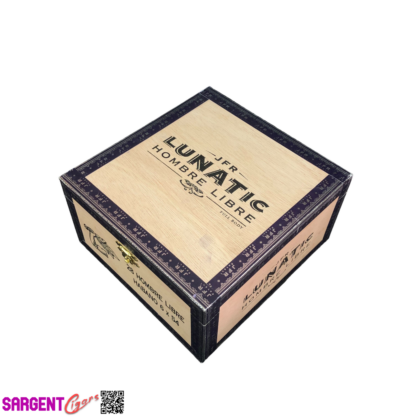 JFR Lunatic Hombre Libre Empty Wooden Cigar Box 6.5x7x3.5