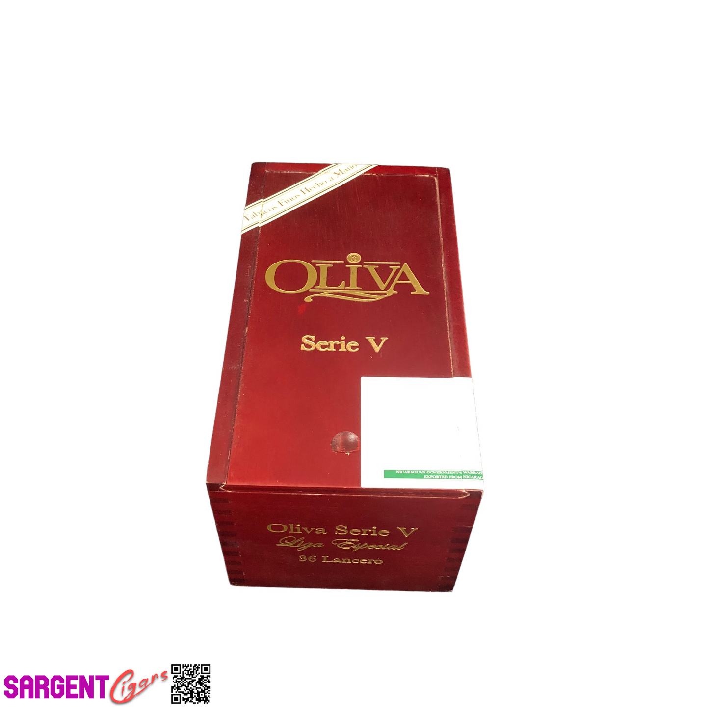 Oliva Serie V Lancero Empty Wooden Cigar Box 4.25x7.75x4