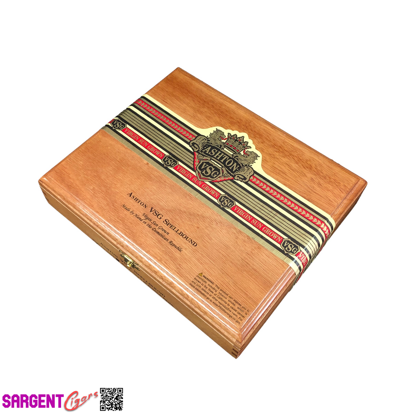 Ashton VSG Spellbound Empty Wooden Cigar Box 10x8.5x2