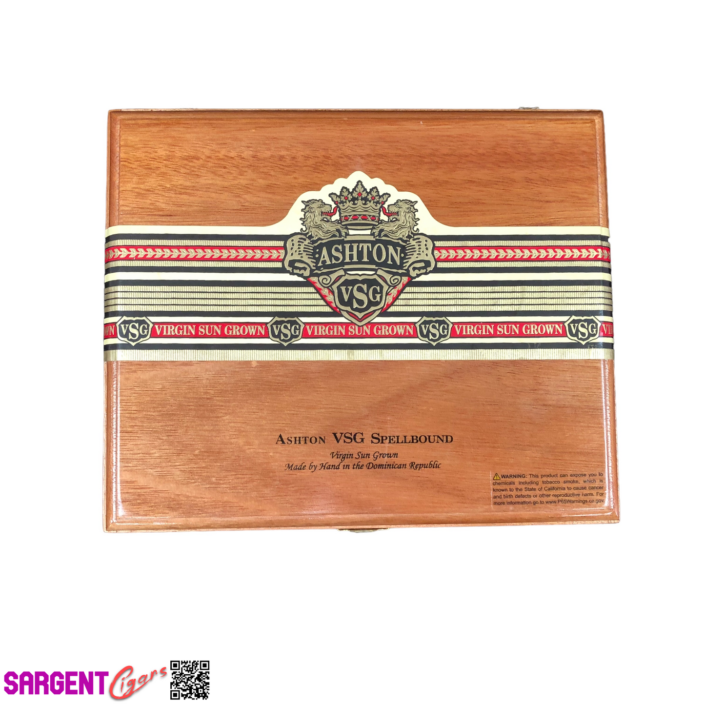 Ashton VSG Spellbound Empty Wooden Cigar Box 10x8.5x2