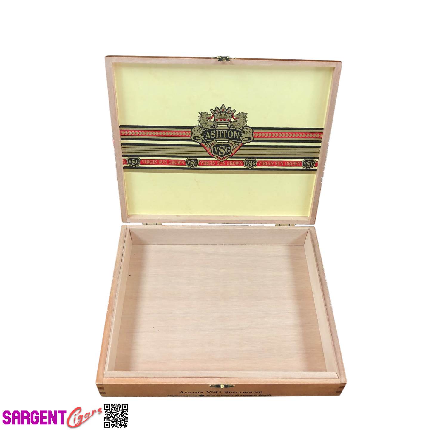 Ashton VSG Spellbound Empty Wooden Cigar Box 10x8.5x2