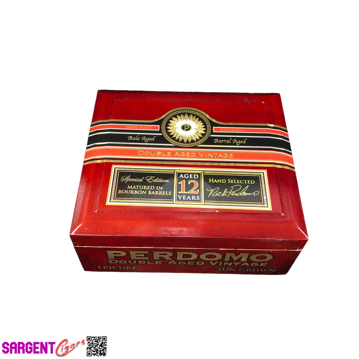 Perdomo Double Aged Vintage Sun Grown Epicure Empty Wooden Cigar Box 8x7x3.25