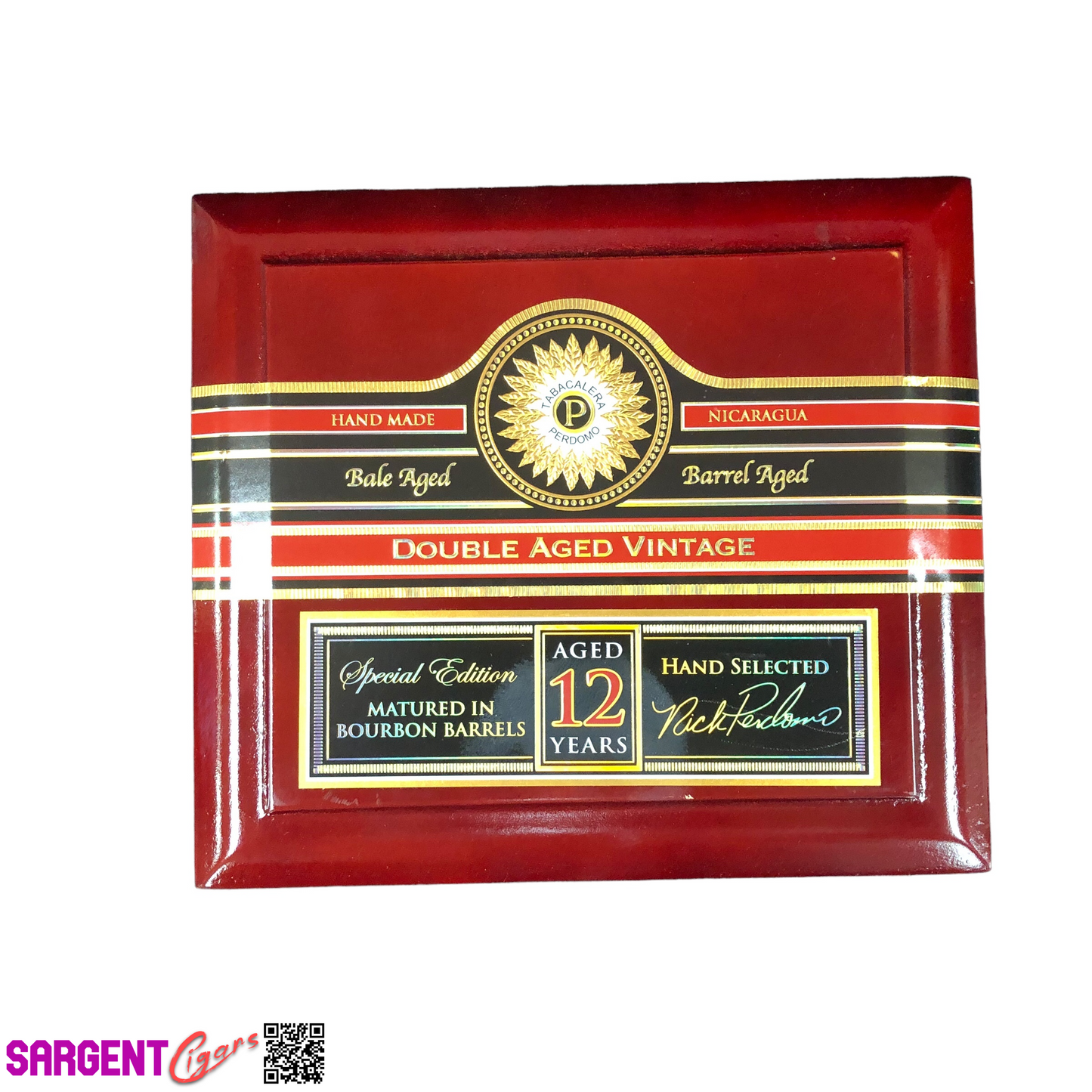 Perdomo Double Aged Vintage Sun Grown Epicure Empty Wooden Cigar Box 8x7x3.25