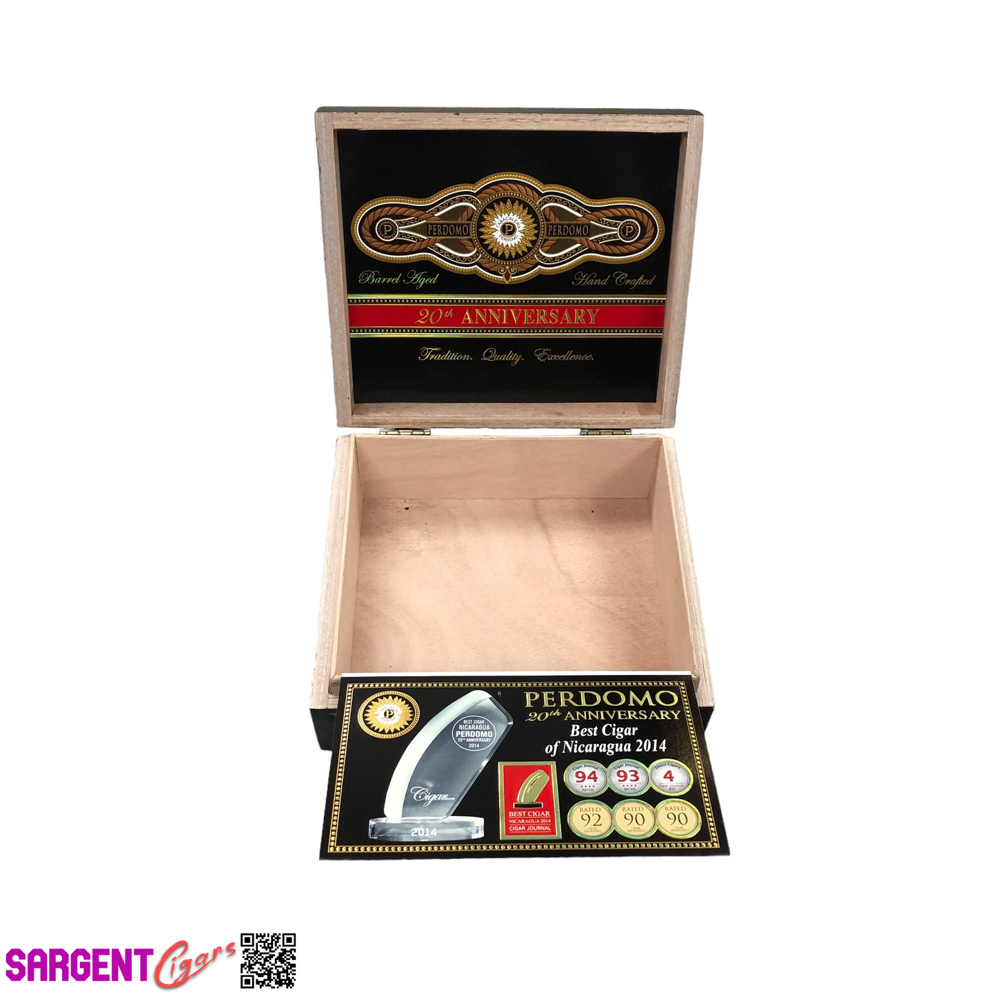 Perdomo 20th Anniversary Maduro Epicure Empty Wooden Cigar Box 8x7x3