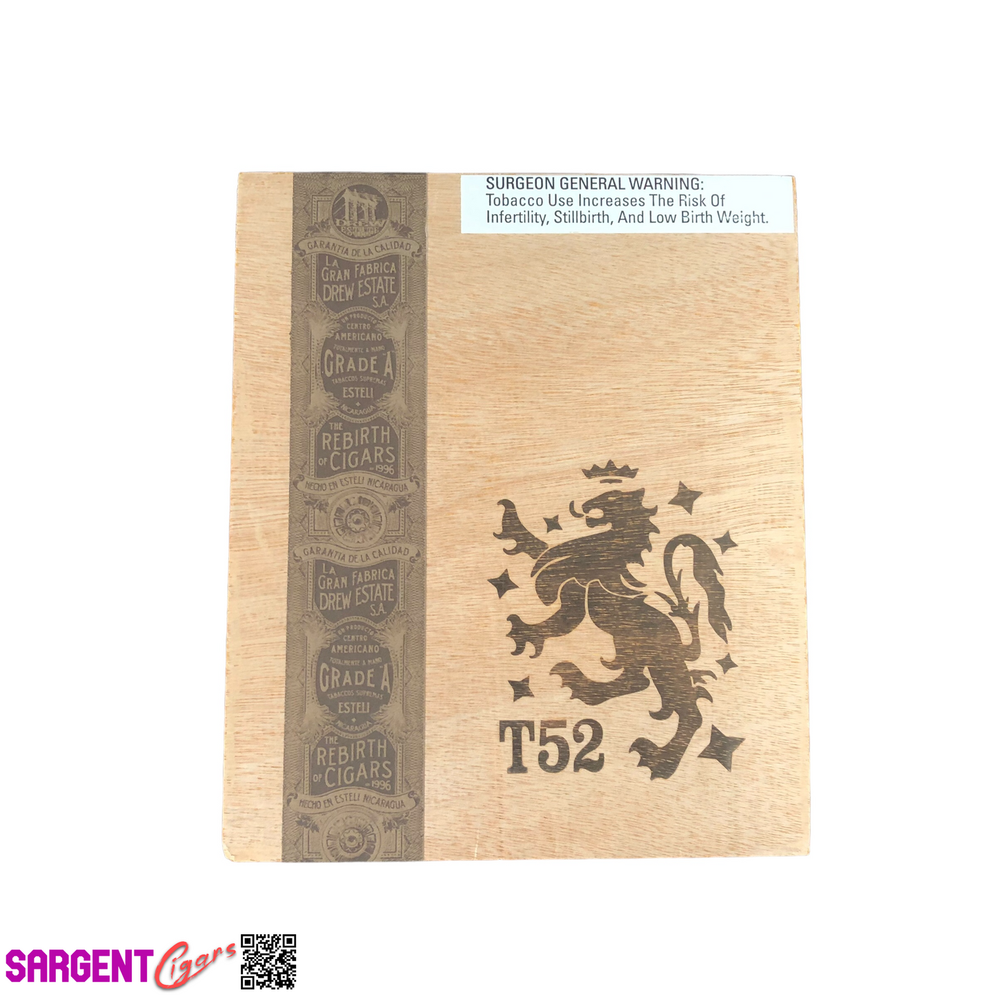 Liga Privada T52 Belicoso Empty Wooden Cigar Box 6x7x4