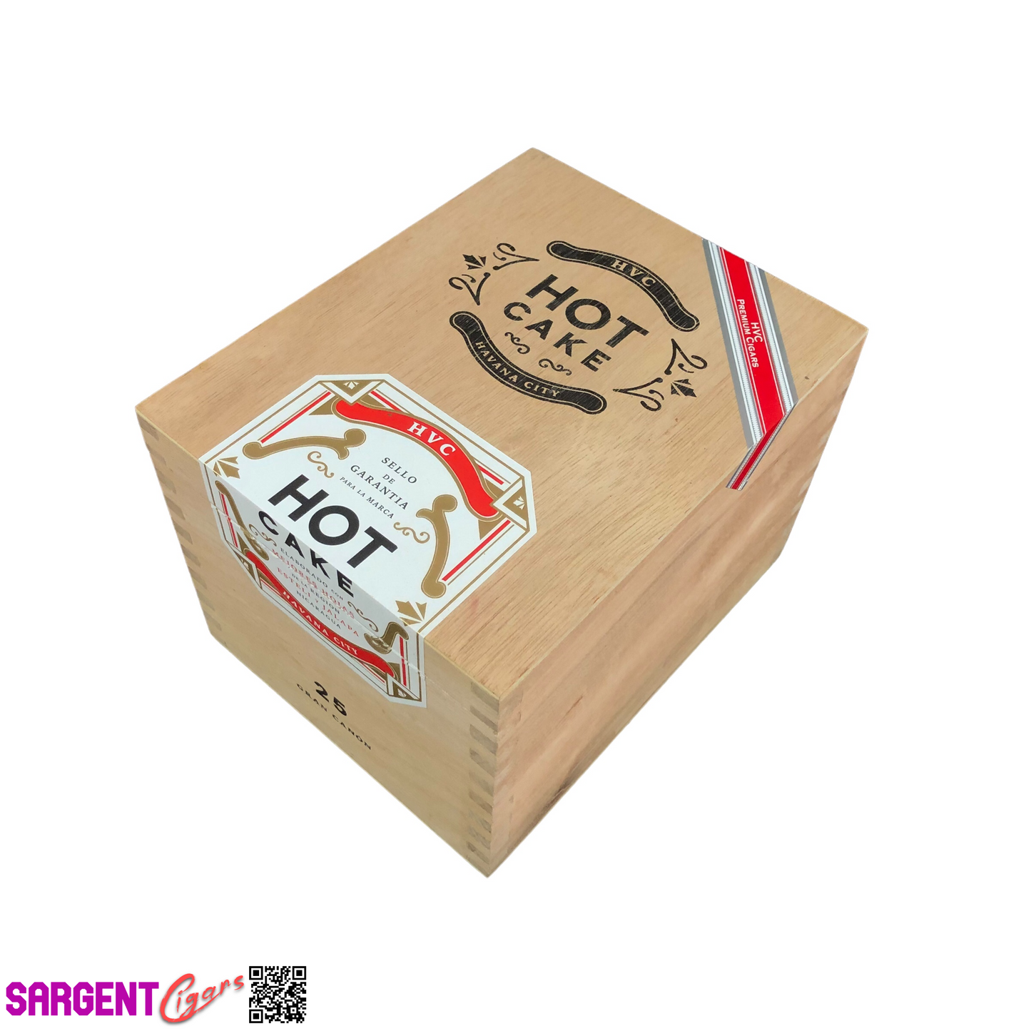 HVC Hot Cake Gran Canon Empty Wooden Cigar Box 5.75x7x5