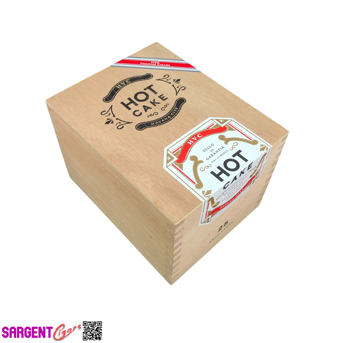 HVC Hot Cake Gran Canon Empty Wooden Cigar Box 5.75x7x5