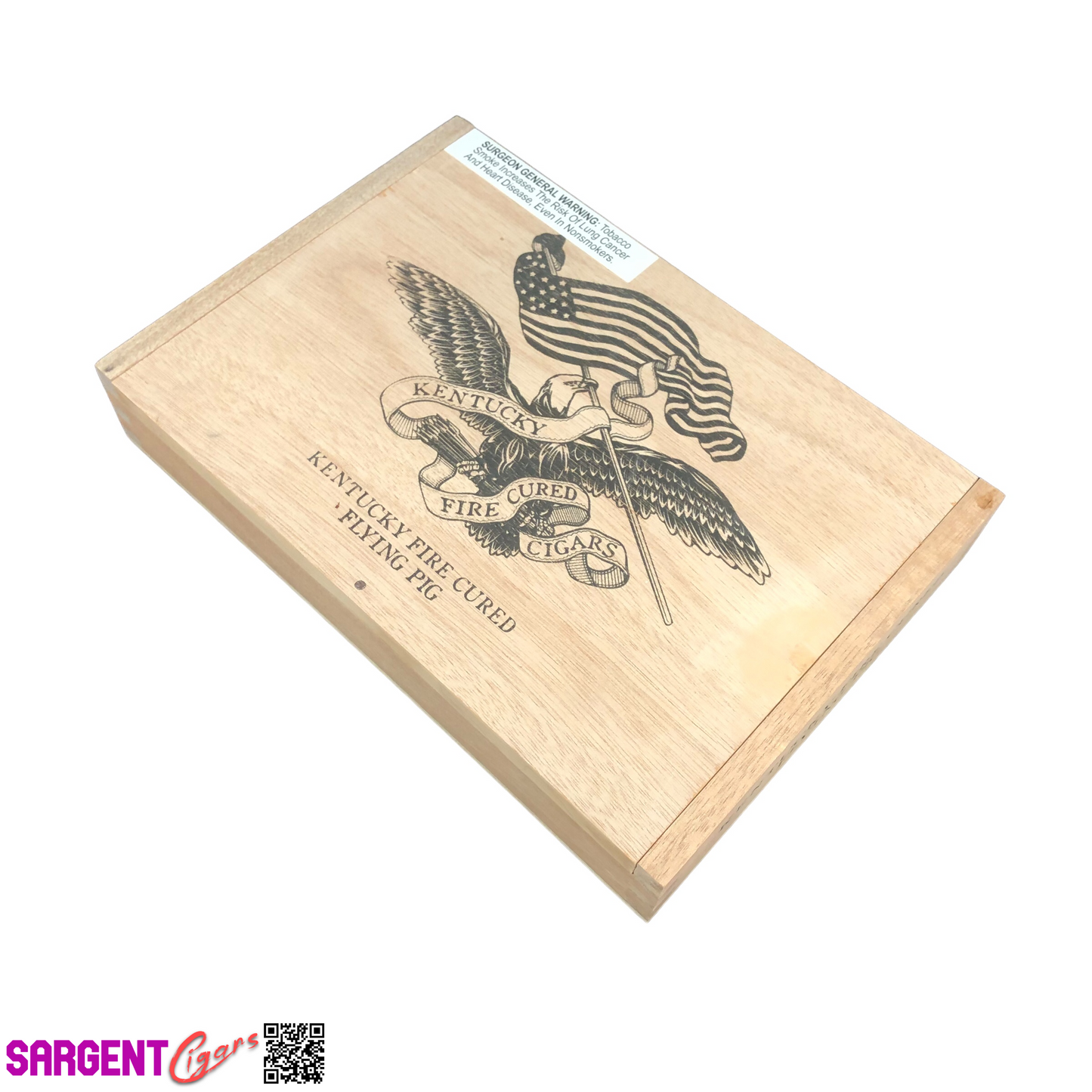 Undercrown Flying Pig KFC Empty Wooden Cigar Box 9.25x6.5x1.75