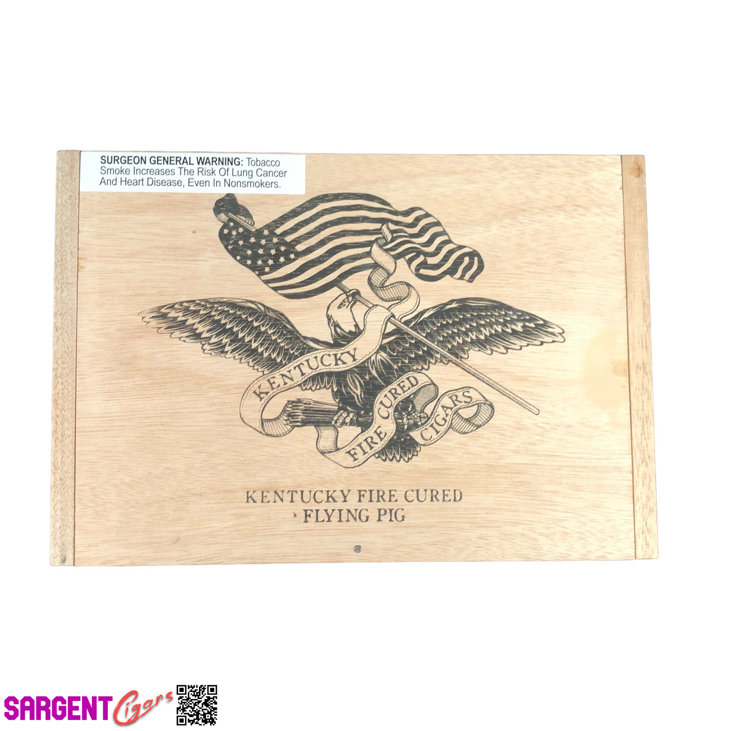 Undercrown Flying Pig KFC Empty Wooden Cigar Box 9.25x6.5x1.75