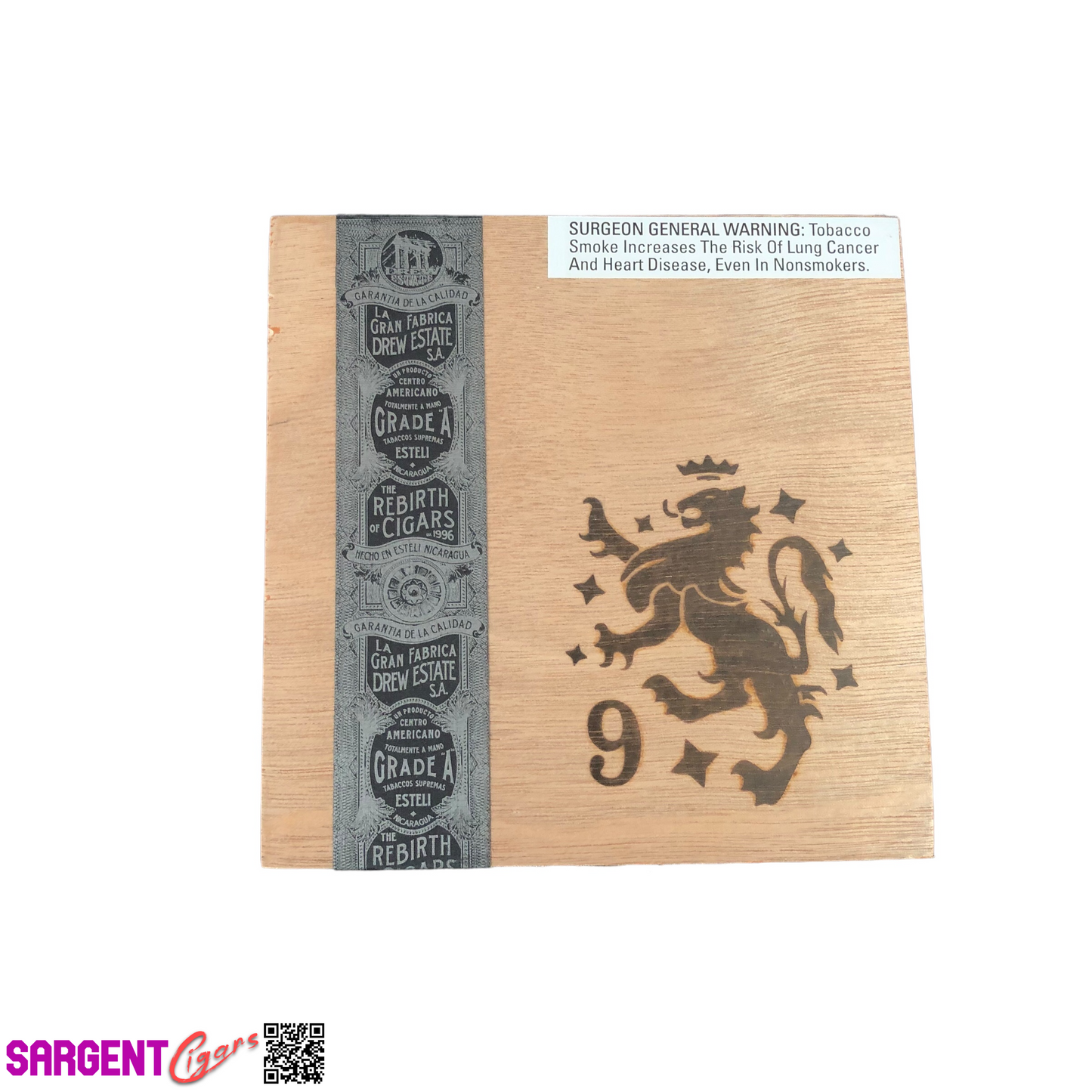 Liga Privada No9 Robusto Empty Wooden Cigar Box 6x6.25x4.5