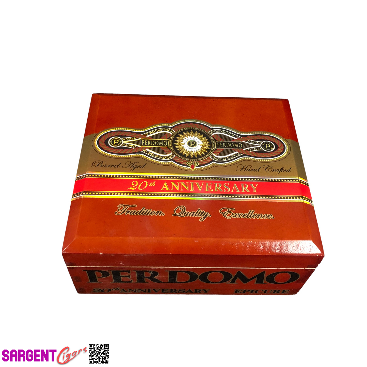 Perdomo 20th Anniversary Connecticut Epicure Empty Wooden Cigar Box 8x7x3.5