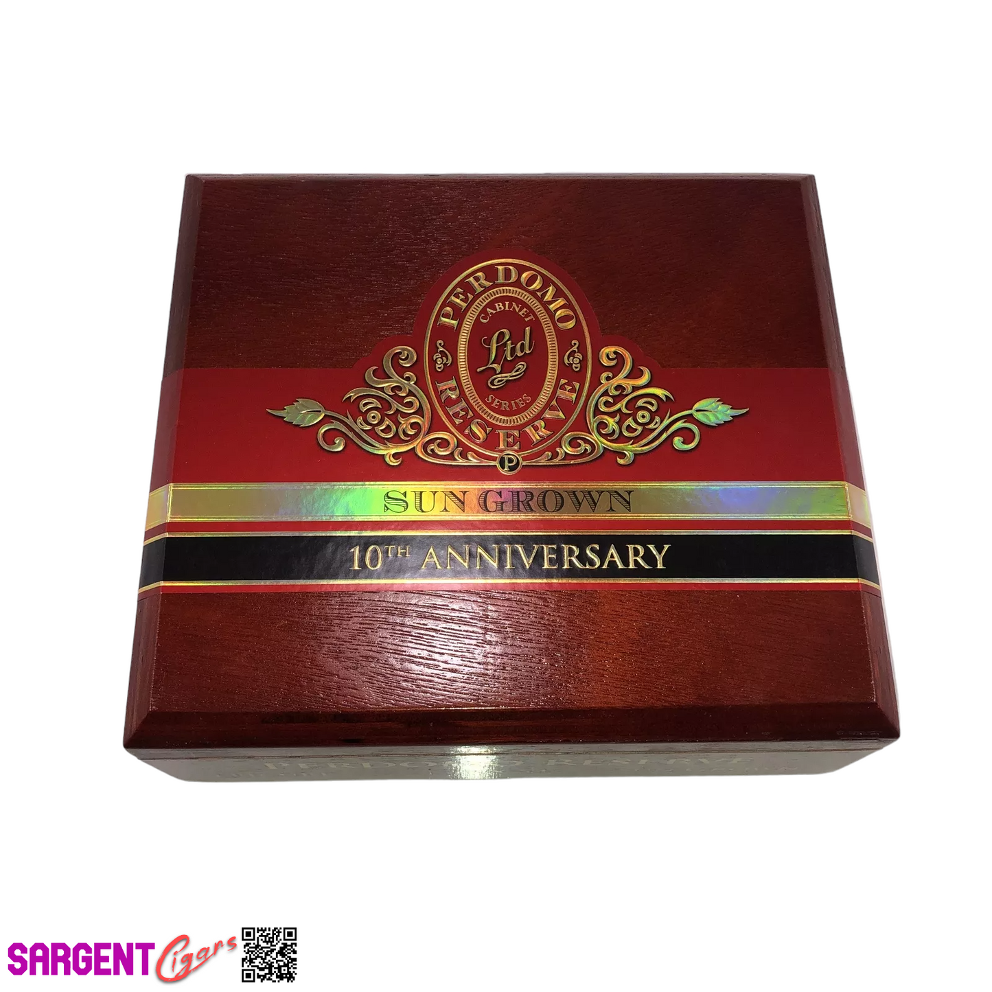 Perdomo 10th Anniversary Sun Grown Epicure Empty Wooden Cigar Box 8x7.25x2.75