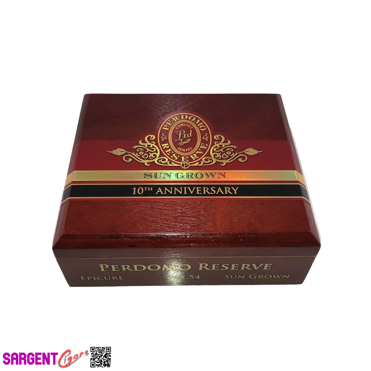 Perdomo 10th Anniversary Sun Grown Epicure Empty Wooden Cigar Box 8x7.25x2.75