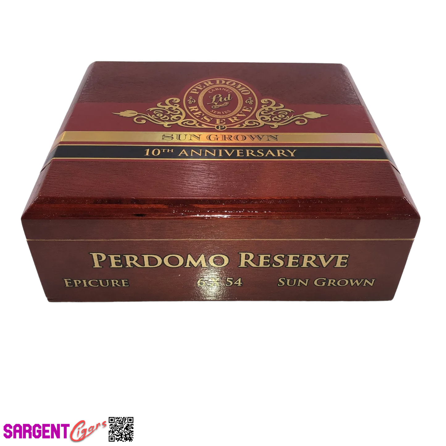 Perdomo 10th Anniversary Sun Grown Epicure Empty Wooden Cigar Box 8x7.25x2.75