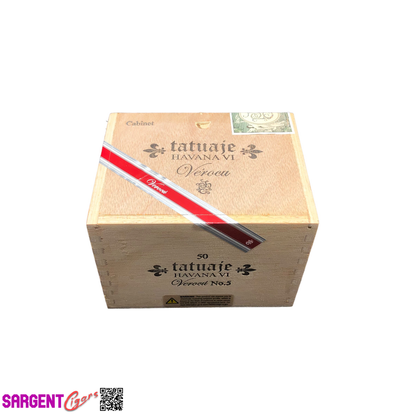 Tatuaje Verocu No5 Empty Wooden Cigar Box 6x4.75x4.25