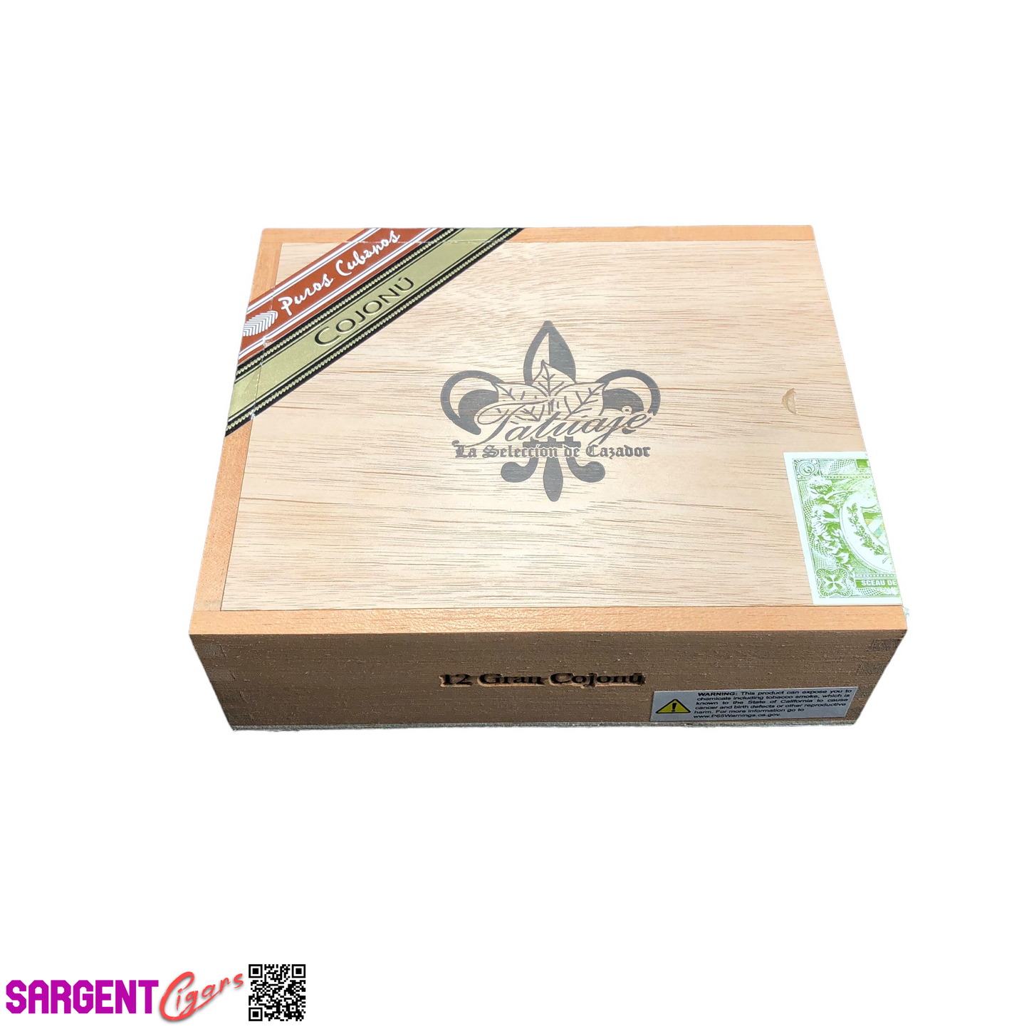 Tatuaje Gran Cojonu Empty Wooden Cigar Box 7.25x6.25x2.25