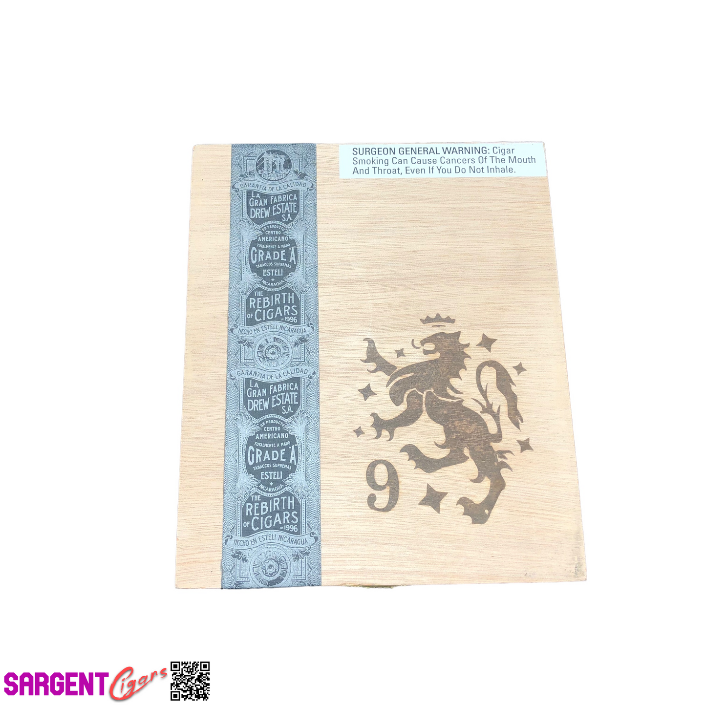 Liga Privada No9 Belicoso Empty Wooden Cigar Box 6x7x4