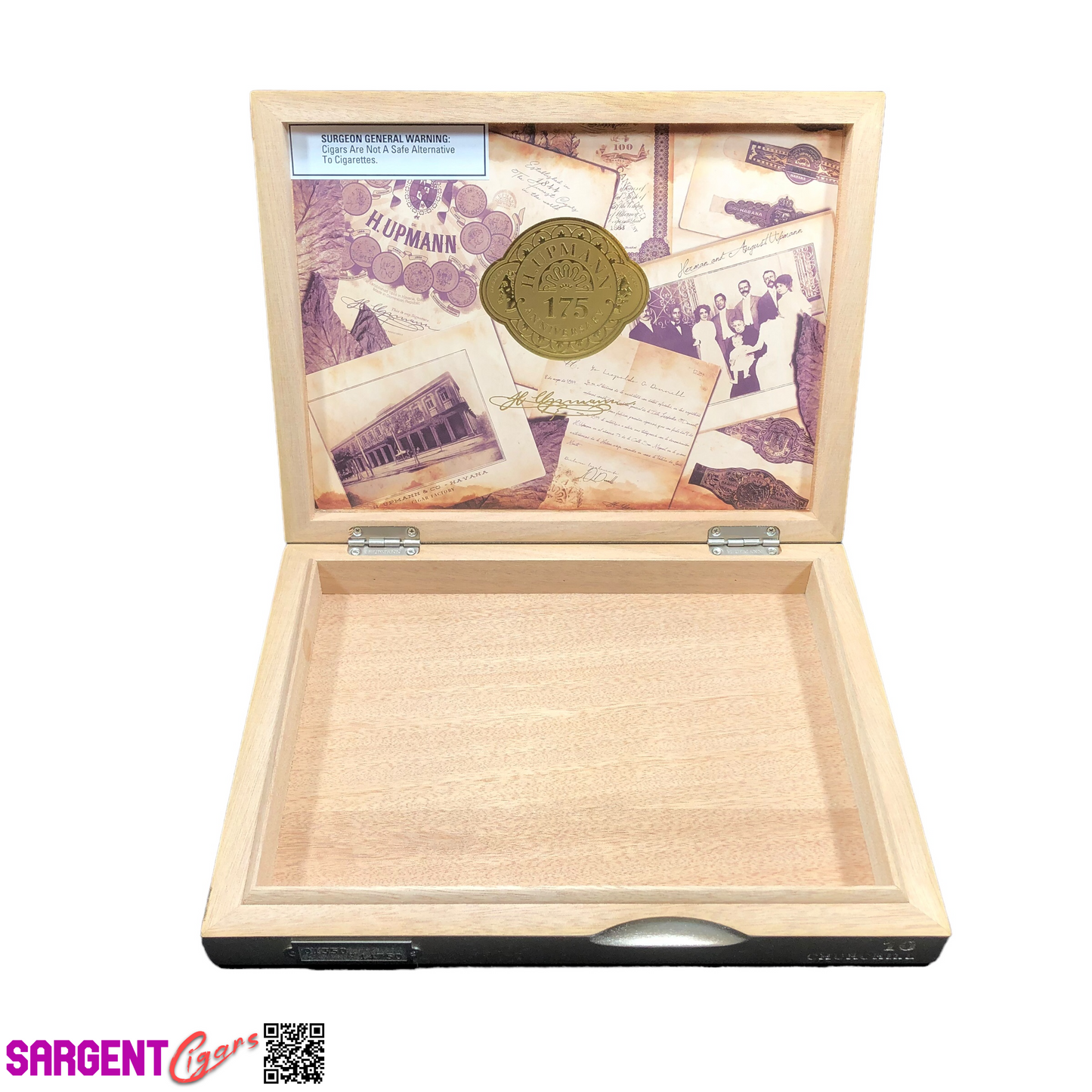 H Upmann 175th Anniversary Churchill Empty Wooden Cigar Box 11.25x8.5x1.5