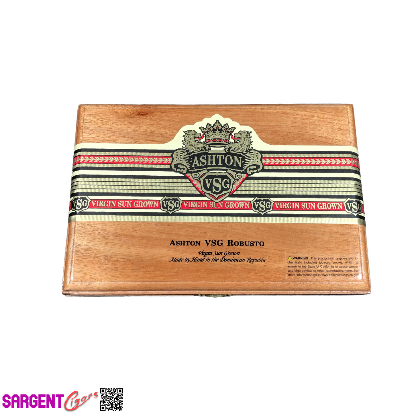 Ashton VSG Robusto Empty Wooden Cigar Box 9.5x6.5x2