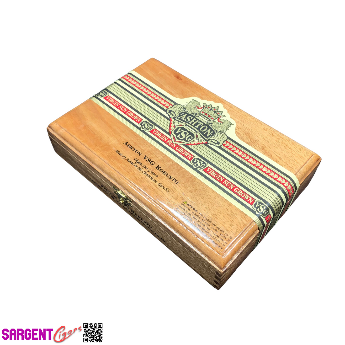 Ashton VSG Robusto Empty Wooden Cigar Box 9.5x6.5x2