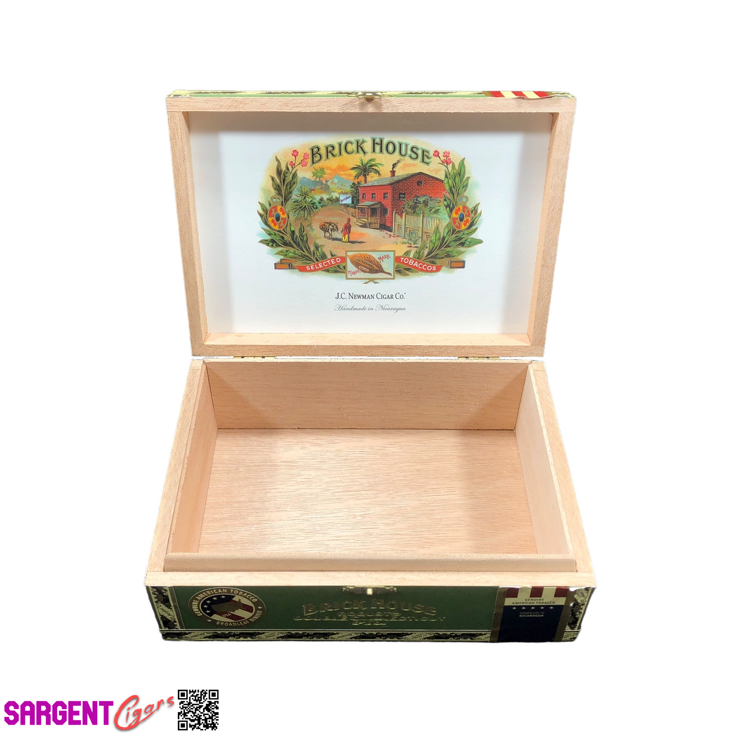 BrickHouse Mighty Mighty Connecticut Robusto Empty Wooden Cigar Box 8.5x6x3