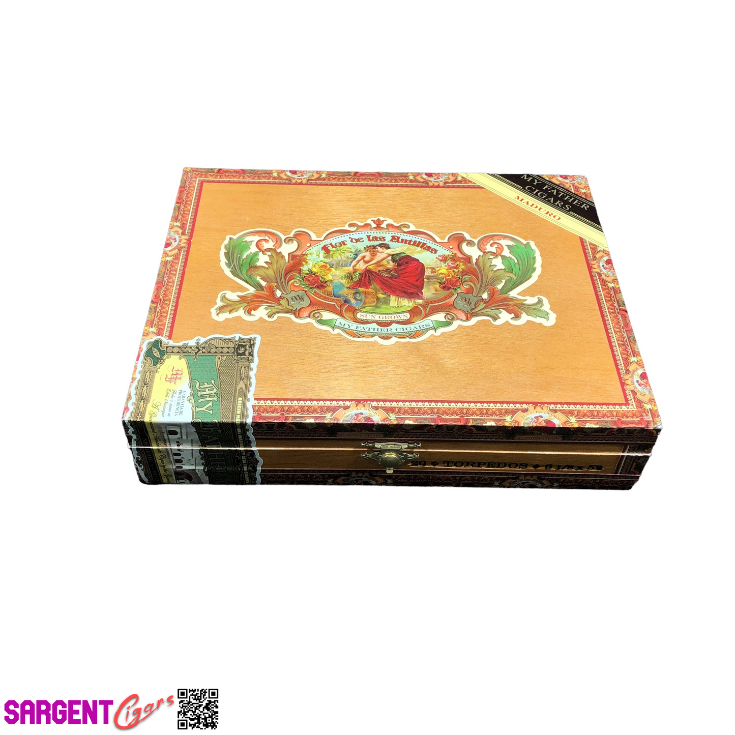 Flor De Las Antillas Maduro Torpedo Empty Wooden Cigar Box 9x7x2