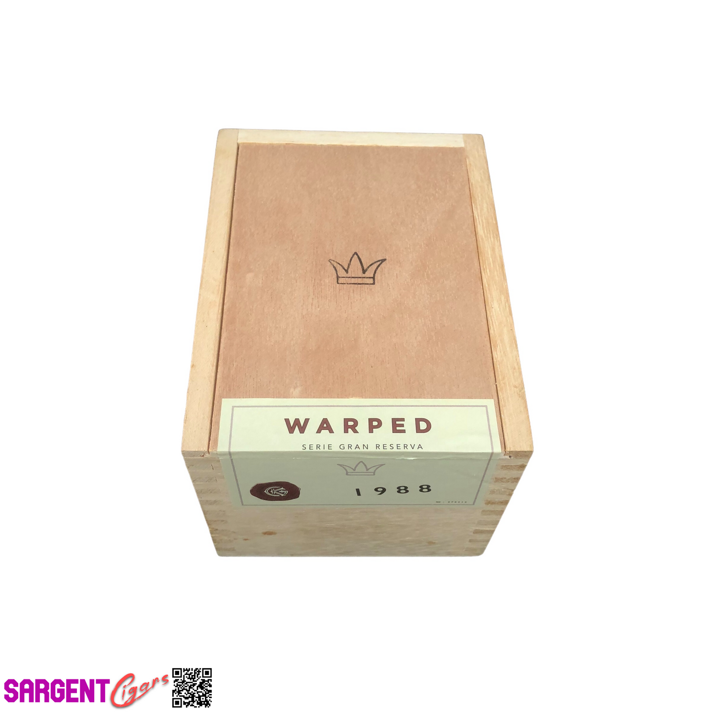 Warped Cigars 1988 Empty Wooden Cigar Box 4.5x6.25x4.25