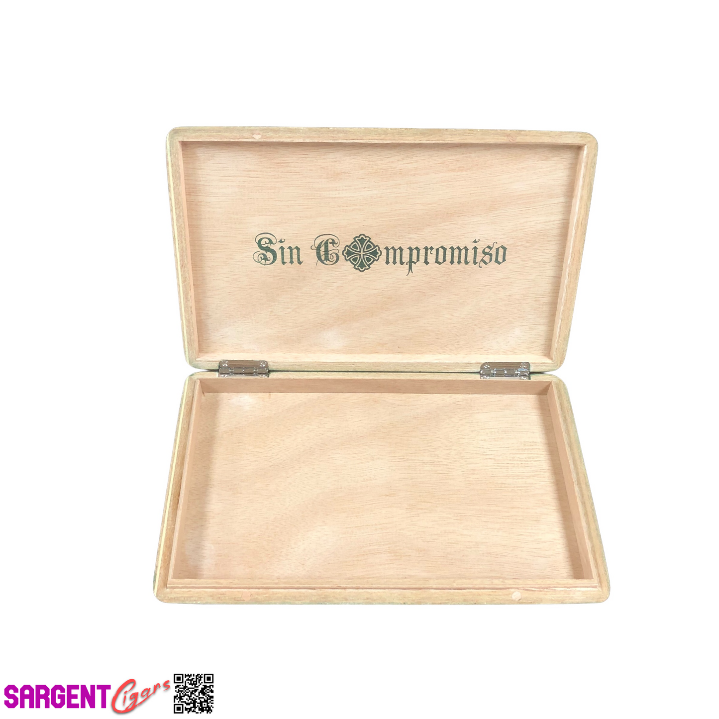 Sin Compromiso Intrepido Empty Wooden Cigar Box 11x7x1