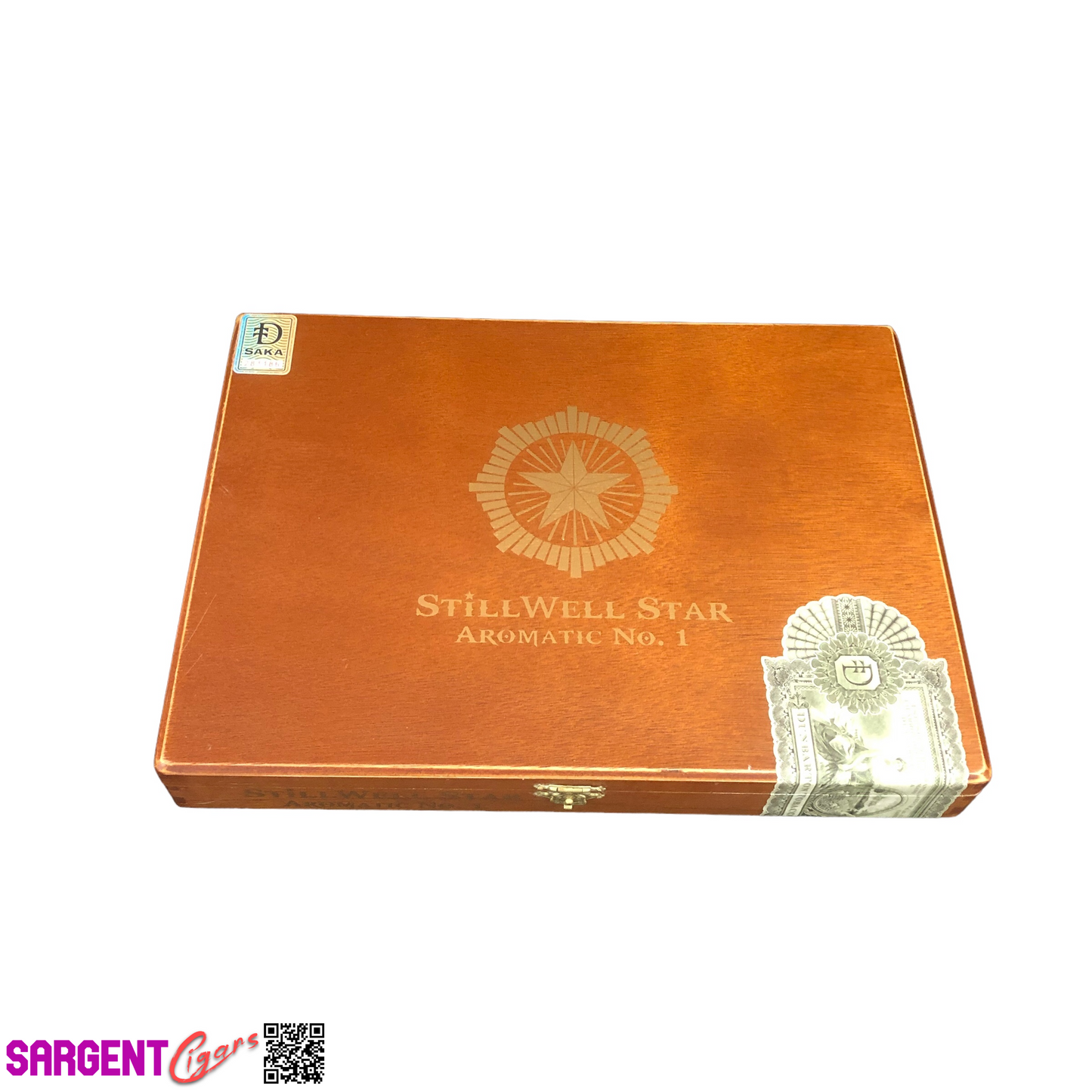 Dunbarton Stillwell Star Aromatic Empty Wooden Cigar Box 11.5x8.5x1.5