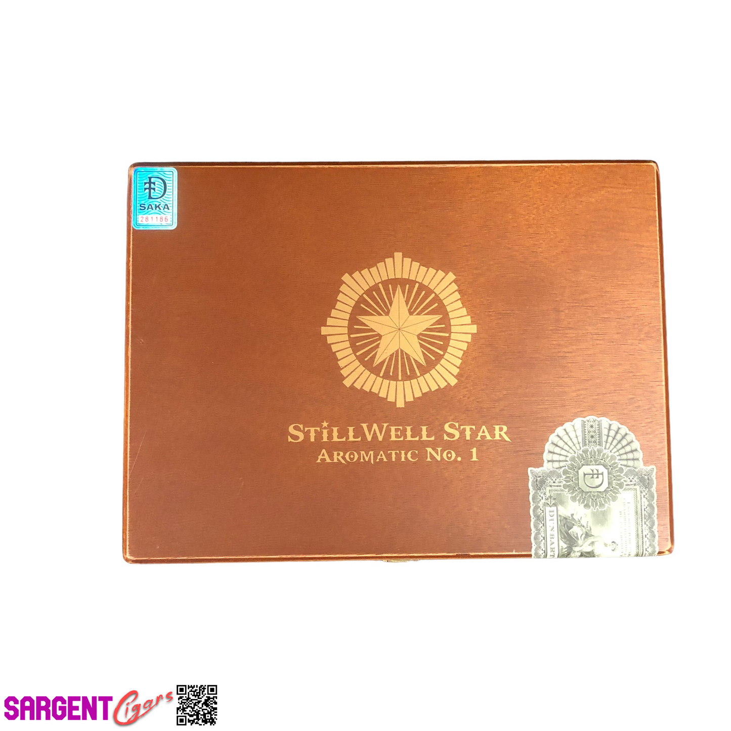 Dunbarton Stillwell Star Aromatic Empty Wooden Cigar Box 11.5x8.5x1.5