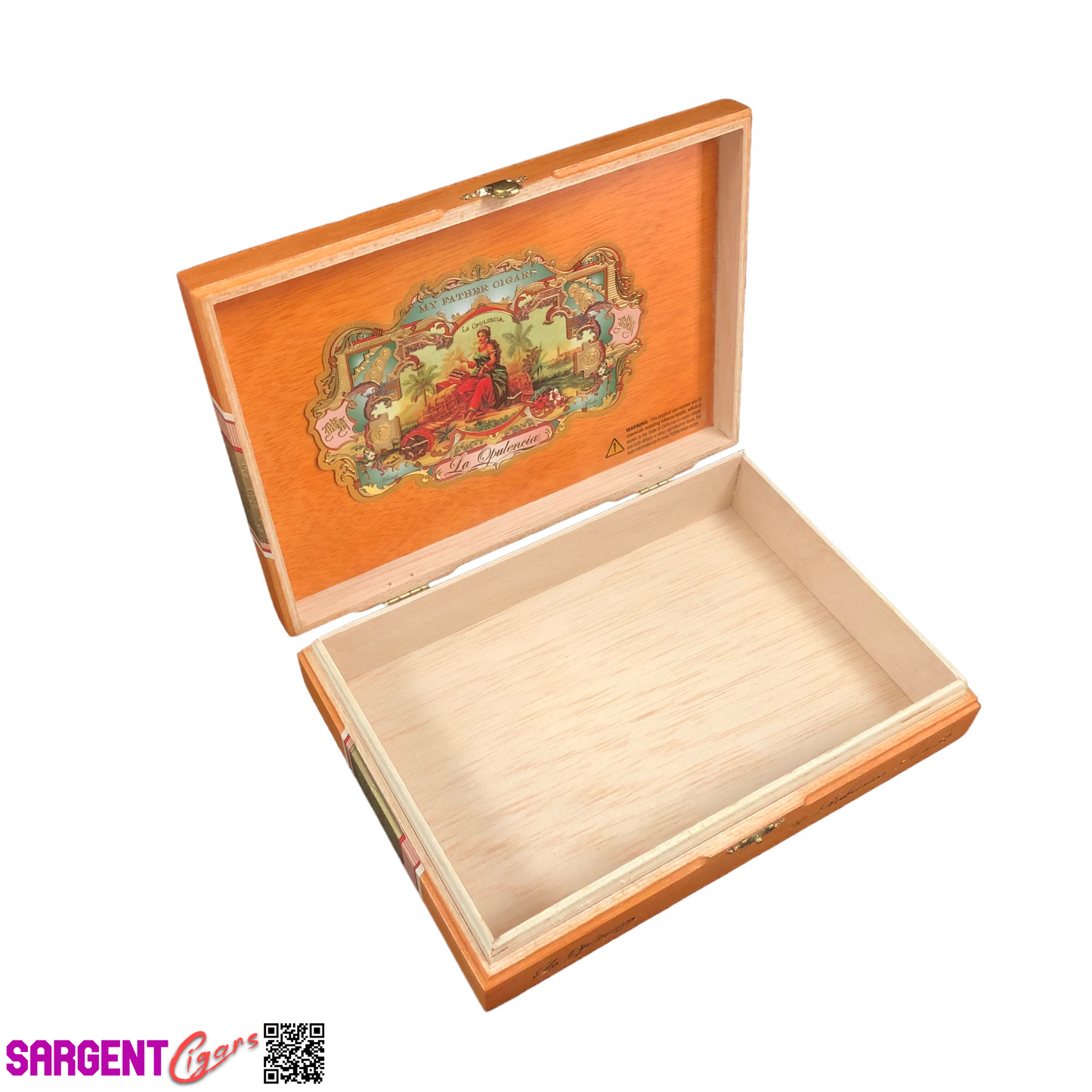 My Father Cigars La Opulencia Robusto Empty Wooden Cigar Box 8.75x6.25x2