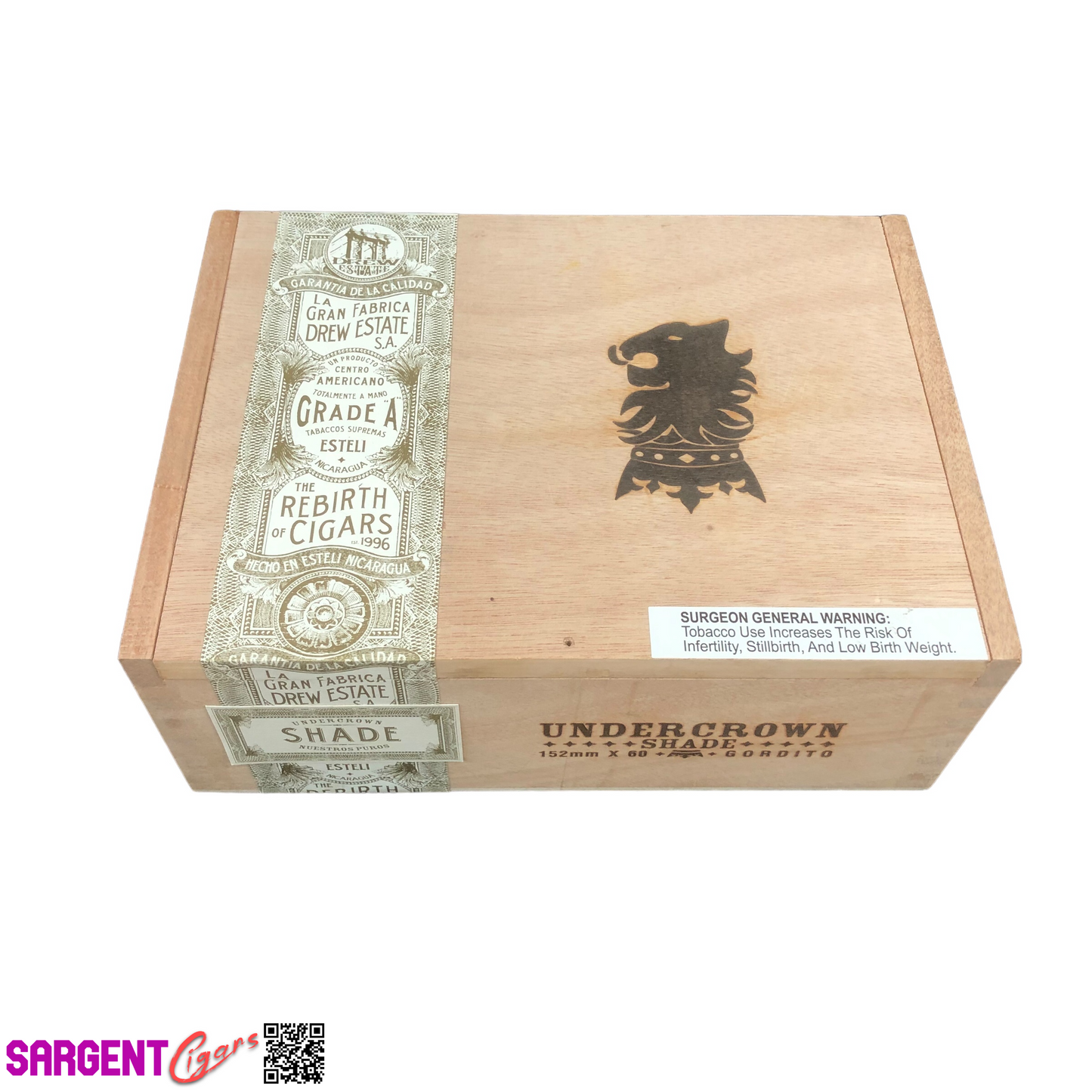 Undercrown Shade Gordito Empty Wooden Cigar Box 9.5x7x3.5