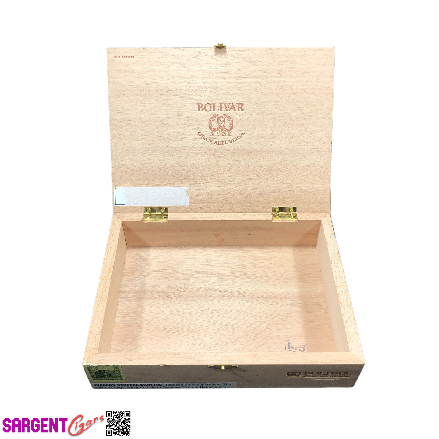 Gran Republica Toro Empty Wooden Cigar Box 9.5x7x2.25