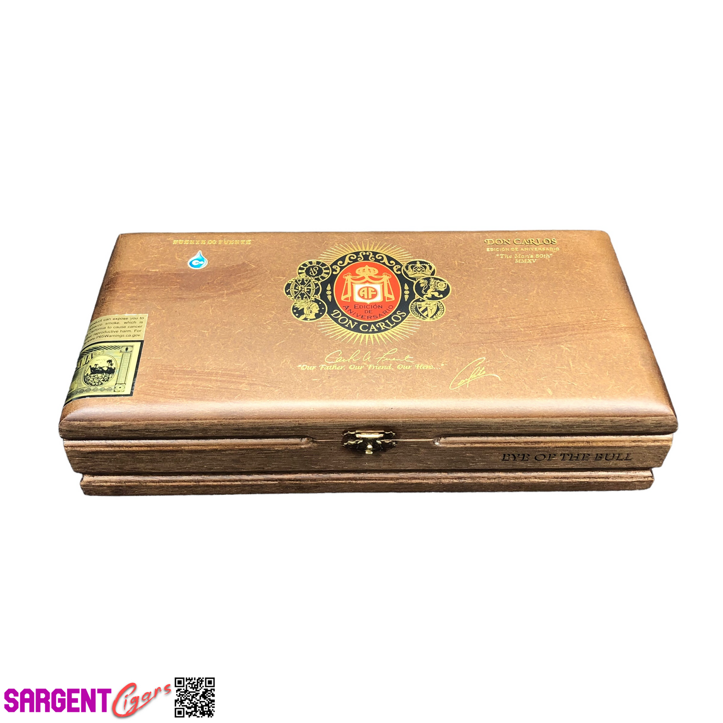 Arturo Fuente Don Carlos Eye of the Bull Empty Wooden Cigar Box 12x5.75x2.5