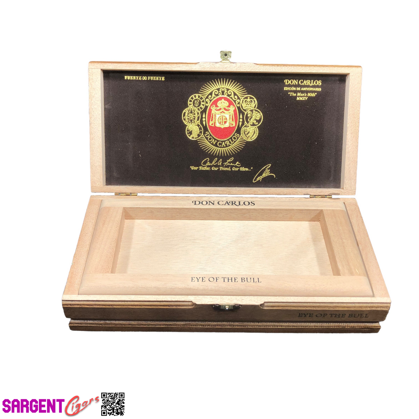 Arturo Fuente Don Carlos Eye of the Bull Empty Wooden Cigar Box 12x5.75x2.5